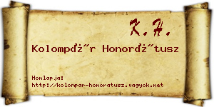 Kolompár Honorátusz névjegykártya
